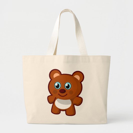 HAPPY TEDDY BEAR GROTE TOTE BAG (Voorkant)
