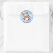 Happy Teddy Summer Holiday Pool Float Custom Ronde Sticker (Tas)