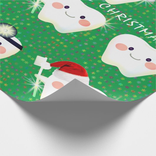 Happy Teeth Kerstmis Cadeaupapier (Hoek)