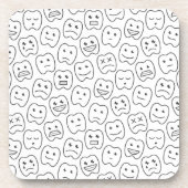 Happy Teeth Pattern Bier Onderzetter (Voorkant)