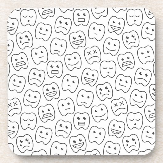 Happy Teeth Pattern Bier Onderzetter (Voorkant)