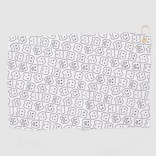 Happy Teeth Pattern Golfhanddoek (Horizontaal)