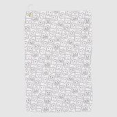 Happy Teeth Pattern Golfhanddoek (Voorkant)