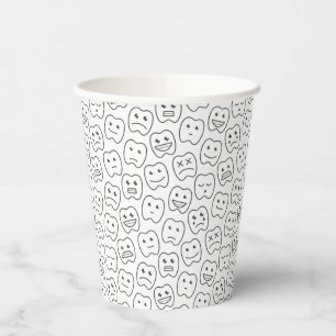 Happy Teeth Pattern Papieren Bekers