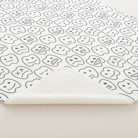 Happy Teeth Pattern Sherpa Deken (3/4)