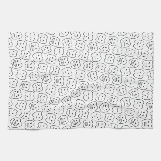 Happy Teeth Pattern Theedoek (Horizontaal)