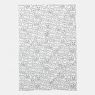 Happy Teeth Pattern Theedoek
