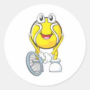 Happy Tennis Ball Ronde Sticker