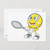 Happy Tennis-speler Briefkaart (Voorkant / Achterkant)