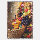 Happy Thanksgiving 12-Throw Blanket Deken (Voorkant Verticaal)