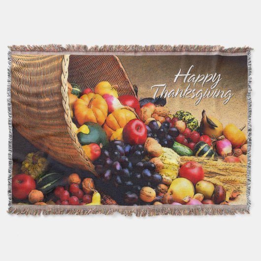 Happy Thanksgiving 12-Throw Blanket Deken (Voorkant)