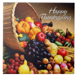 Happy Thanksgiving 12 Tile Tegeltje