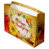 Happy Thanksgiving 13A opties Large Cadeauzakje (Achterkant Gekanteld)