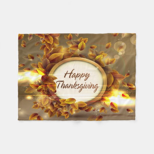 Happy Thanksgiving 3 Fleece Blanket (Voorkant (Horizontaal))