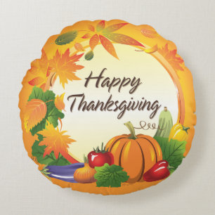 Happy Thanksgiving 5-ronde Kussens