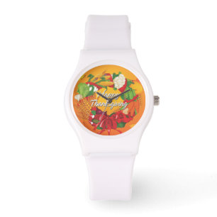 Happy Thanksgiving 6 Horloge- en Nummeropties Horloge
