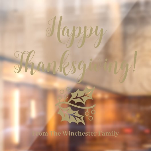 Happy Thanksgiving aangepaste goudscriptblades Raamsticker (Vel 2)