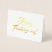Happy Thanksgiving aangepaste scriptnaam elegant Folie Kaarten (Voorkant)
