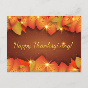 Happy Thanksgiving Autumn Leaves Briefkaart