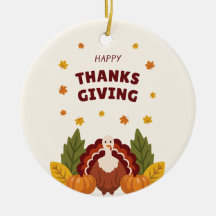 Happy Thanksgiving Autumn, Pumpkin & Turkey