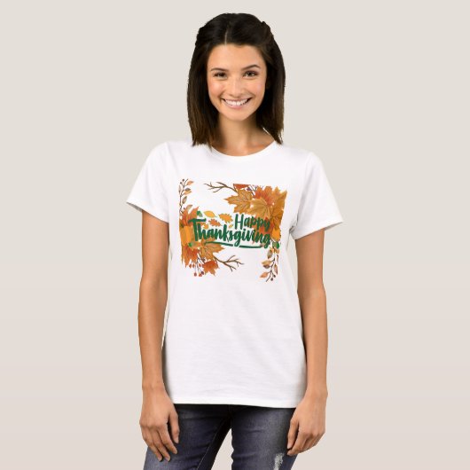 (Happy Thanksgiving) Basic T-shirt (Voorkant volledig)