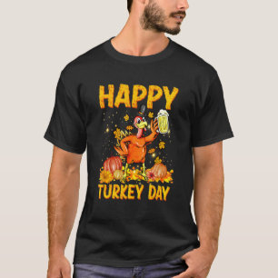 Happy Thanksgiving Boys Girls Kinder Pilgrim Turki T-shirt