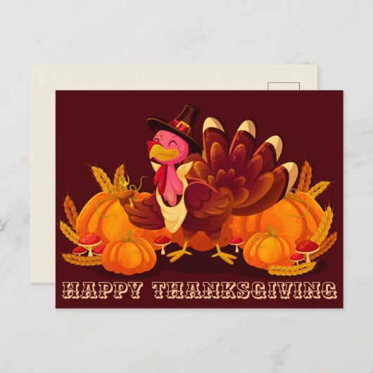 Happy Thanksgiving Briefkaart (Voorkant / Achterkant)