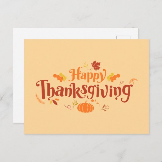 Happy Thanksgiving Briefkaart (Voorkant / Achterkant)