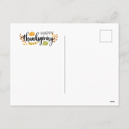 Happy Thanksgiving briefkaart (Achterkant)