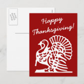 Happy Thanksgiving briefkaarten met kalkoen tekeni (Voorkant / Achterkant)