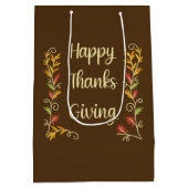 Happy Thanksgiving - Brown theme Medium Cadeauzakje (Achterkant)