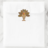 Happy Thanksgiving, Brown Turkey Vierkante Sticker (Tas)