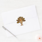 Happy Thanksgiving, Brown Turkey Vierkante Sticker (Envelop)