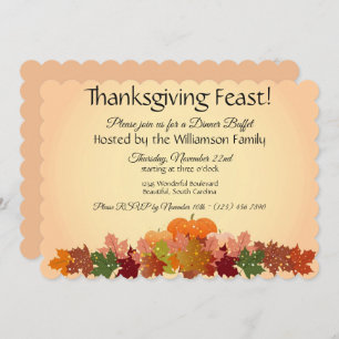 Happy Thanksgiving Buffet/Dinner Feast Invitation Kaart