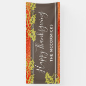 Happy Thanksgiving Burnt Oranje Glitter Custom DIY Spandoek (Verticaal)