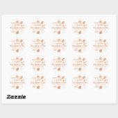 Happy Thanksgiving-cadeaubonnen voor aangepaste na Ronde Sticker (Vel)