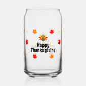 Happy Thanksgiving Can Glass Fall Drinkware Blikvorm Glas (Achterkant)