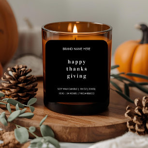 Happy Thanksgiving Candle minimalistisch Vierkante Sticker