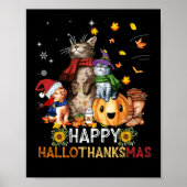 Happy Thanksgiving Cat Happy Hanksmas Cats Poster (Voorkant)