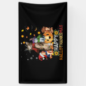 Happy Thanksgiving Cat Happy Hanksmas Cats Spandoek (Verticaal)