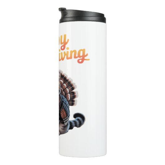 Happy Thanksgiving Cat Turkey Day Herfst Classic T Thermosbeker (Geroteerd rechts)