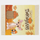 Happy Thanksgiving Chihuahua Fleece Deken (Voorkant (Horizontaal))