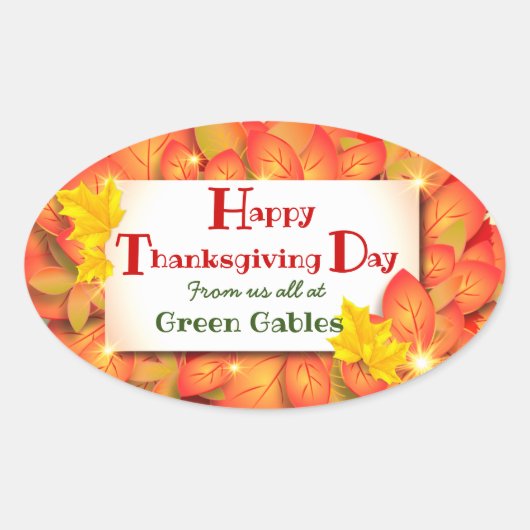 Happy Thanksgiving Classic Round Sticker (Voorkant)