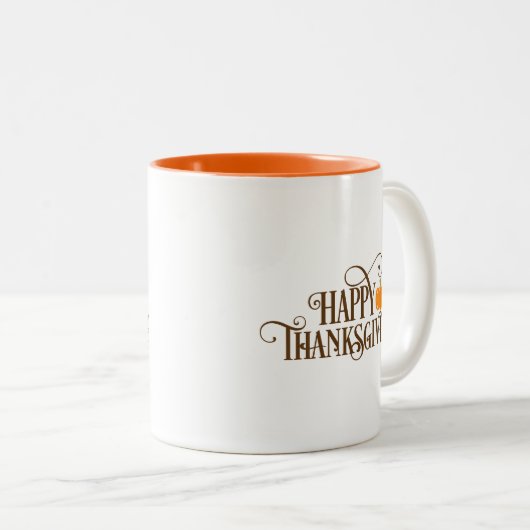 Happy Thanksgiving Coffee Mug Tweekleurige Koffiemok (Voorkant rechts)