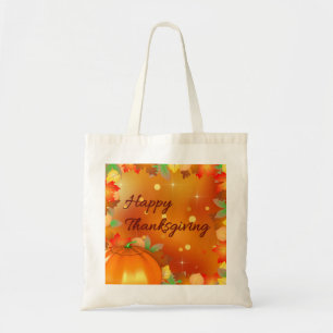 Happy Thanksgiving Colorful Autumn Leaves Tote Bag