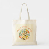 Happy Thanksgiving Colorful Fall Leaves Tote Bag (Achterkant)