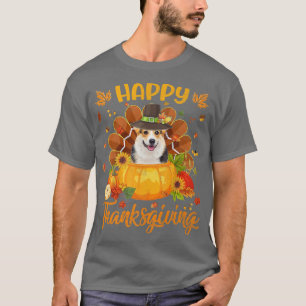 Happy Thanksgiving Corgi Dog Turkey Pumpkin365 T-shirt