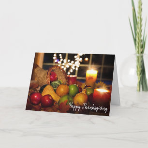 Happy Thanksgiving Cornucopia Display Kaart