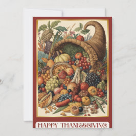 Happy Thanksgiving Cornucopia Greeting Card Feestdagenkaart
