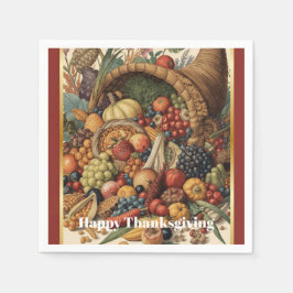 Happy Thanksgiving Cornucopia Napkins Servet